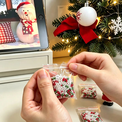 🎄Christmas Pearl Cottage Art Kit | Pre-Cut Wooden Panels, Sparkling Rhinestones, Pearl Beads & Complete Tools for a 3D Holiday House ✨