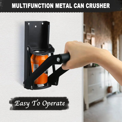 🥫16 oz Metal Can Crusher, Heavy-Duty Wall-Mounted Smasher