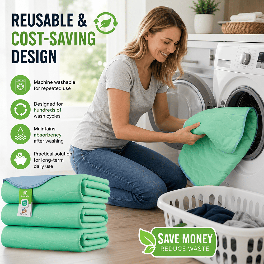 🌙 Washable Underpads – Heavy Absorbency Reusable Waterproof Protection for Kids, Adults, Seniors & Pets
