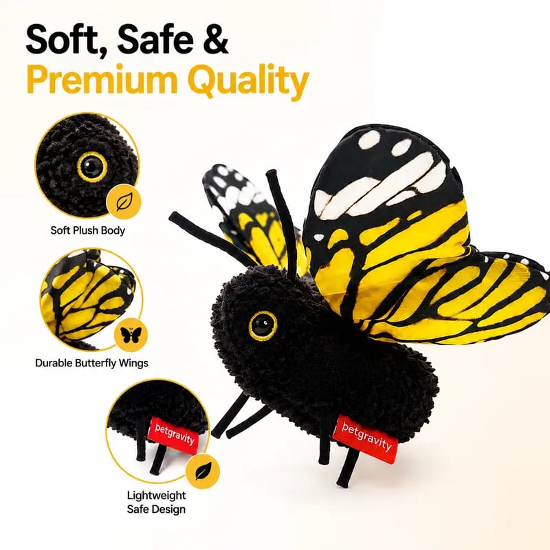 🦋 Fluttering Electric Butterfly Cat Toy | Interactive Moving Playmate for Indoor Kitties