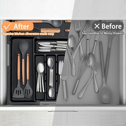 Large Capacity Expandable Utensil Drawer Organizer