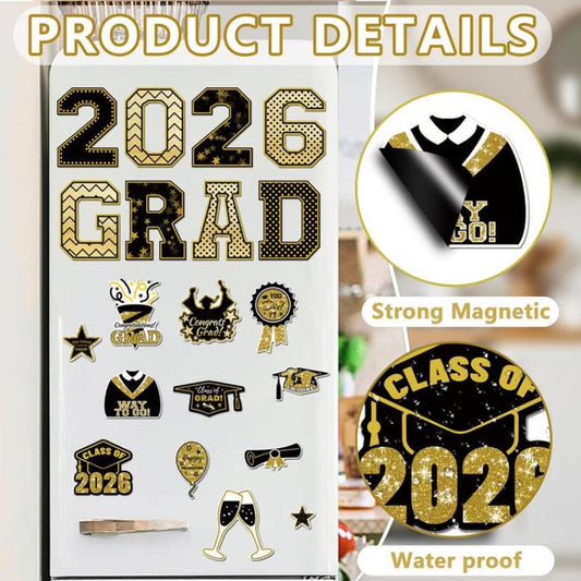 🎓 2026 Grad Car Magnets 🧲 – 20-Piece Set for Celebration Decor (Cars, Fridges & More)