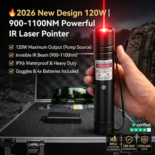 🔥 2026 New Design 120W 900-1100NM Powerful IR Laser Pointer