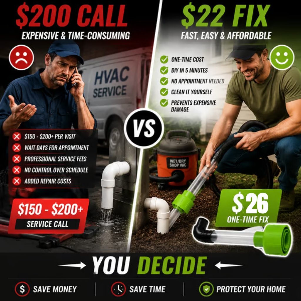 Clear Your AC Drain in Minutes — No Plumber Needed.