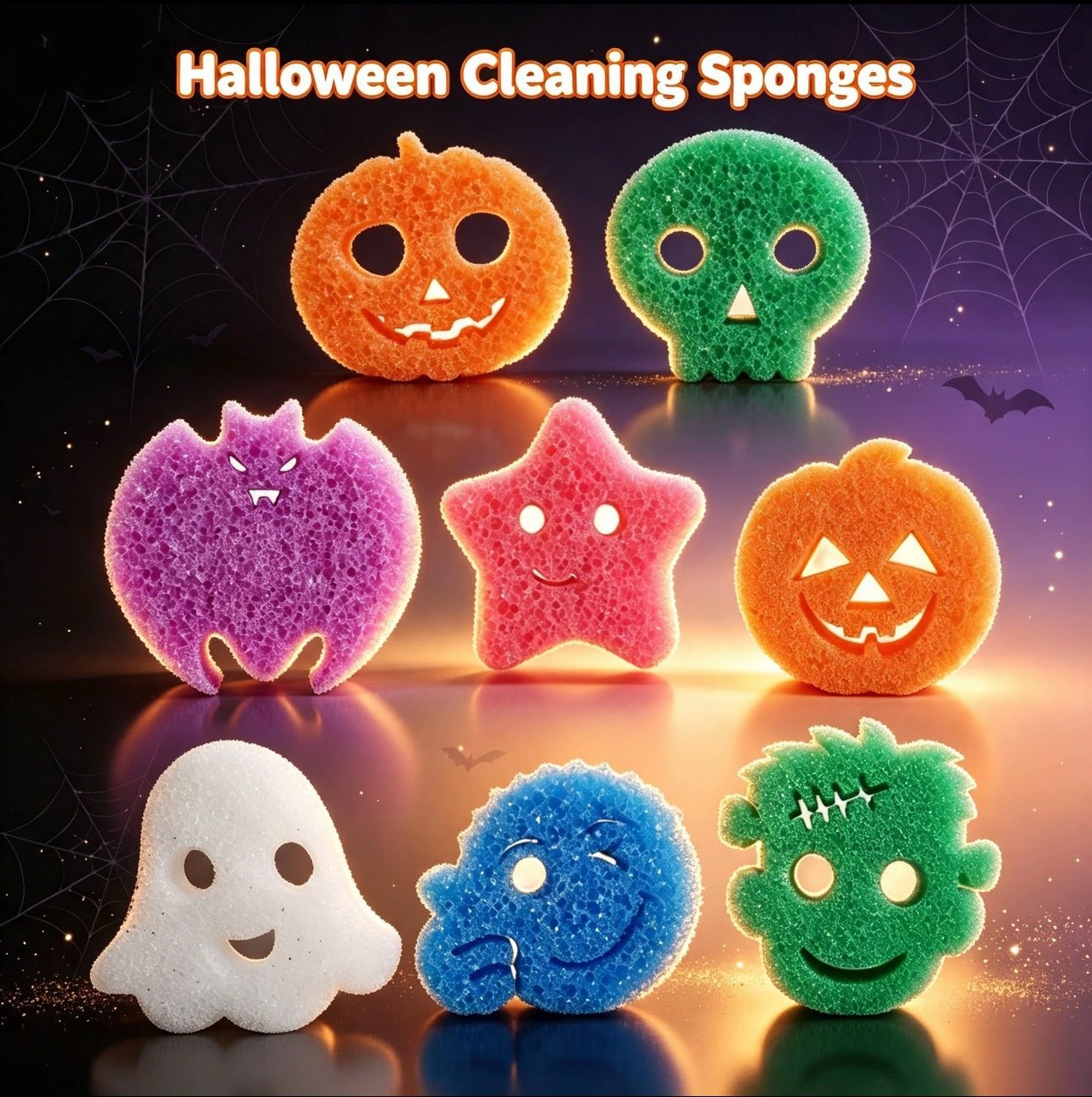 Halloween Series Temperature-Sensitive Sponge with Smile Design