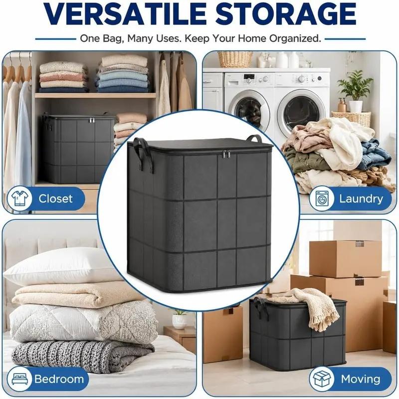 Large Foldable Storage Organizer Bag – Reinforced, Zippered & Spacious
