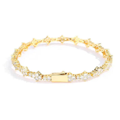 ✨ Gold Tennis Bracelet 6.5mm – CZ Clover Design, Gift for All