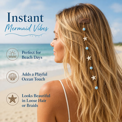 ✨ Mermaid Hair Chain Clip – Add Beachy Boho Charm to Any Hairstyle 🐚