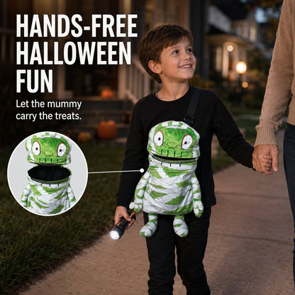 🧟🍬Hands-Free Musical Animated Mummy Children's Halloween Trick orTreat Bag with Wide-Open Mouth