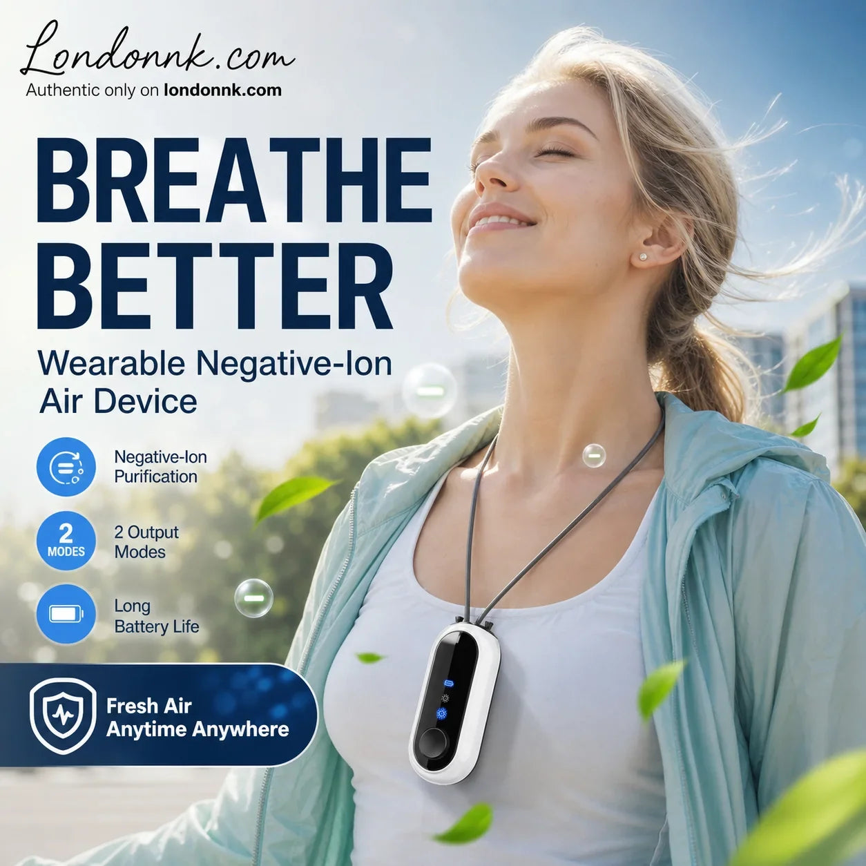 Wearable Air Purifier with Negative Ion Technology