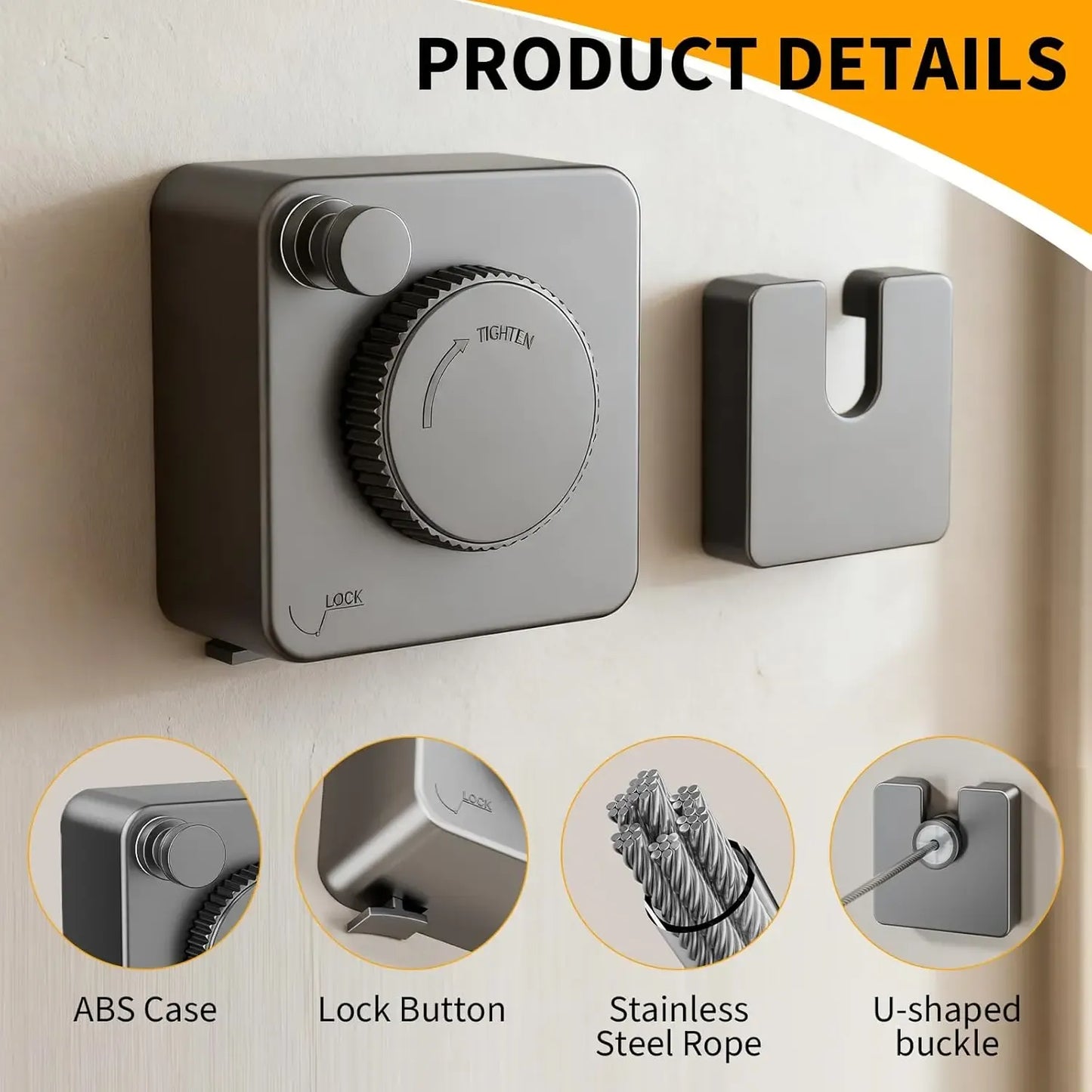 🧺 Retractable Stainless Steel Clothesline – Dry More, Save Space