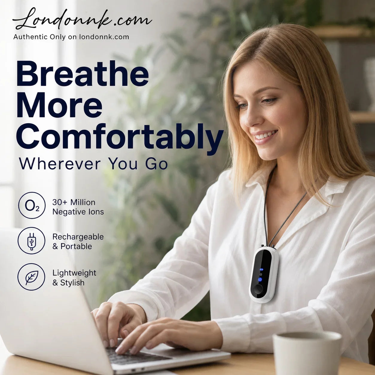 Wearable Air Purifier with Negative Ion Technology
