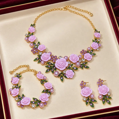 Vintage Rose Garden Pearl & Crystal Jewelry Collection