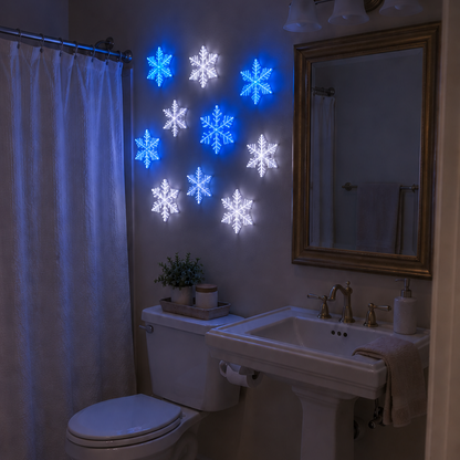 🎄 Christmas Sale 49% OFF❄️LED Snowflake Wall Light Set – Remote-Controlled Christmas Winter Decor