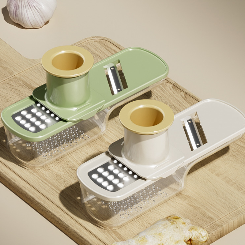 🥔 3-in-1 Mandoline Slicer with Container - Sharp Blades for Perfect Veggie Cuts, Compact & Dishwasher Safe 🥒📦