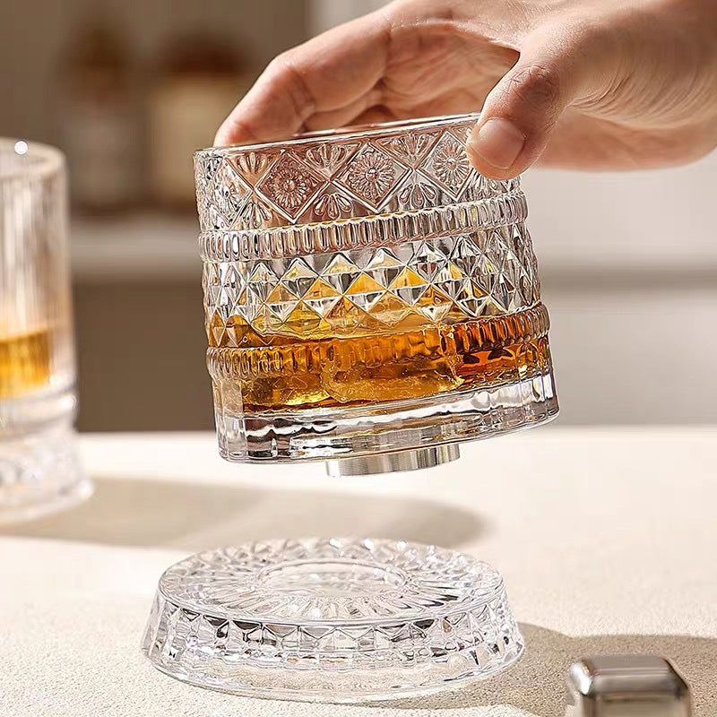 🥛💎New Year Hot Sale 49% OFF✨🔥360° Rotating Whiskey Glass Tumbler