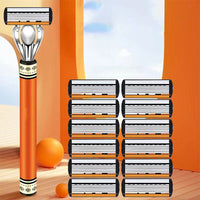 1 Razor Handle with 12 Blades + Case + Shaving Cream