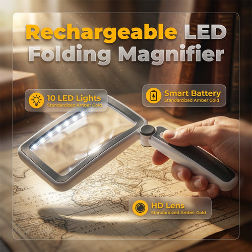 🔥HOT SALE🔍💡Foldable, Handheld Reading Magnifier with Illumination 📖✨