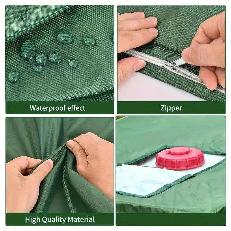 💧 Waterproof IBC Tote Cover – Heavy-Duty, UV-Blocking, Secure Fit ⛈️