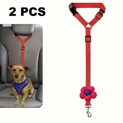2-in-1 Dog Car Seat Belt & Walking Leash