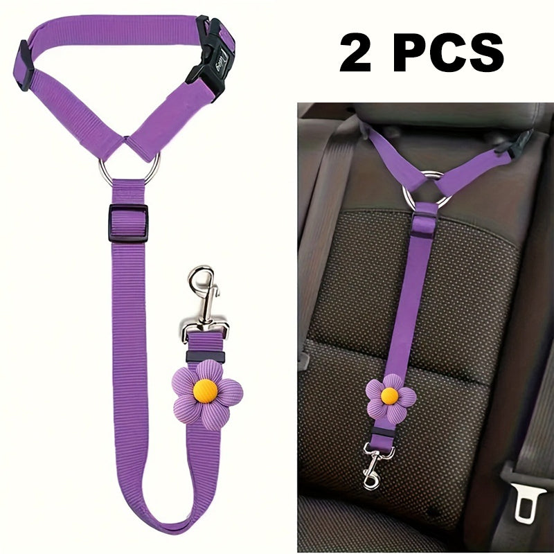 2-in-1 Dog Car Seat Belt & Walking Leash