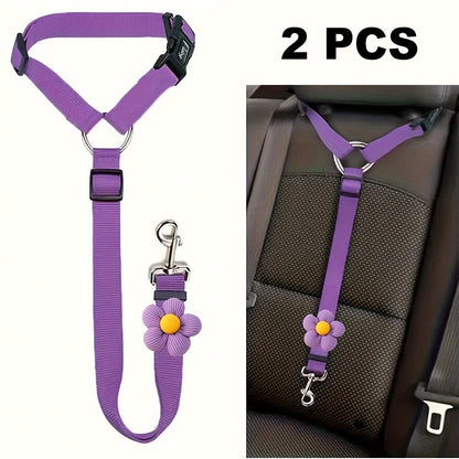 2-in-1 Dog Car Seat Belt & Walking Leash