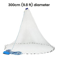 300cm (9.8 ft) diameter