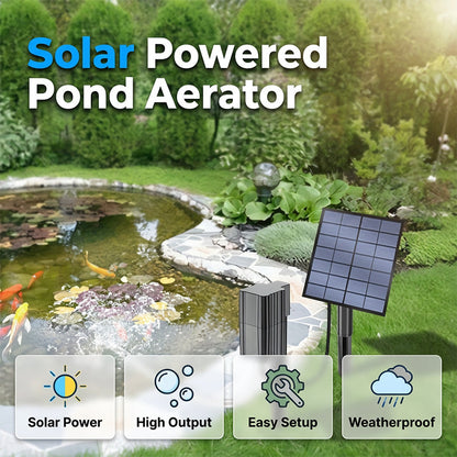 🌱50% OFF NOW ! ☀️Solar Powered Pond Aerator Air Pump – wire-free easy installation, energy-saving oxygen supply, outdoor fish pond water circulation, garden koi tank essential!