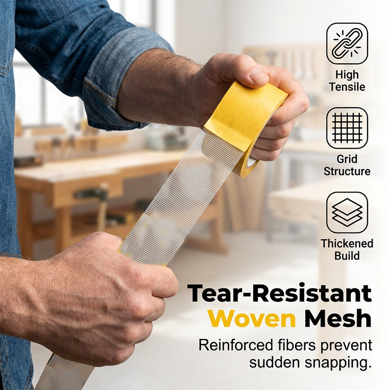 Double-Sided Mesh Tape — Strong Hold, Clean Removal, 65.6 ft Roll
