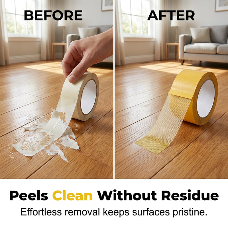 Double-Sided Mesh Tape — Strong Hold, Clean Removal, 65.6 ft Roll