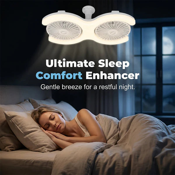 Double-Head LED Ceiling Fan with Light, 3 Speeds & Remote ✨