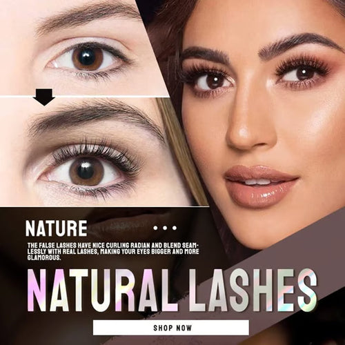 🎉2026 Sale Over 38K+ Sold!👁️Reusable Self-Adhesive False Eyelashes｜Glue-Free Natural Curly Press-On Lashes✨
