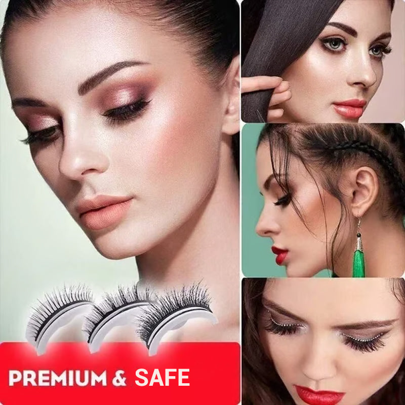 🎉2026 Sale Over 38K+ Sold!👁️Reusable Self-Adhesive False Eyelashes｜Glue-Free Natural Curly Press-On Lashes✨