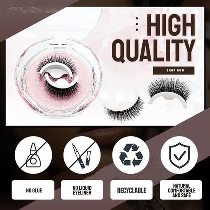 🎉2026 Sale Over 38K+ Sold!👁️Reusable Self-Adhesive False Eyelashes｜Glue-Free Natural Curly Press-On Lashes✨
