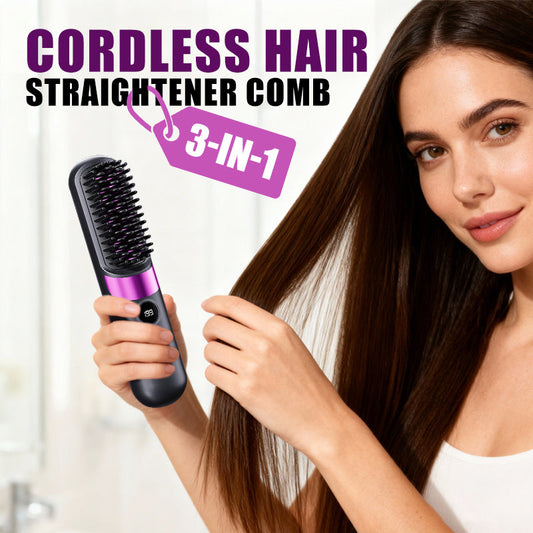 3-in-1 Portable Cordless Hair Straightener Comb