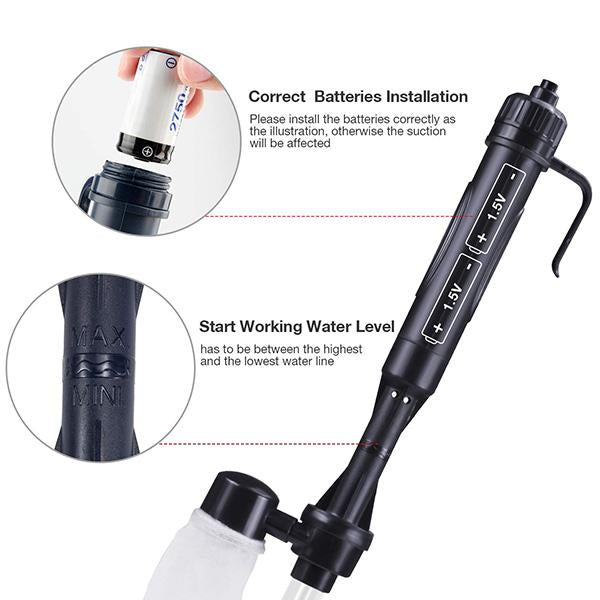 Electric water pump for fish tank water changes