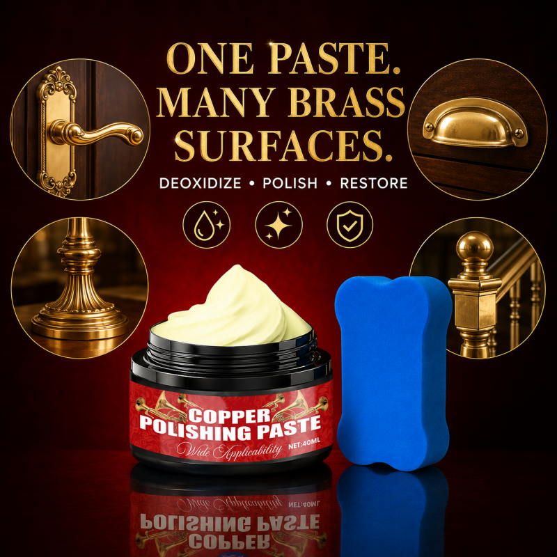 🔥Copper Brass Polish Paste with Sponge
