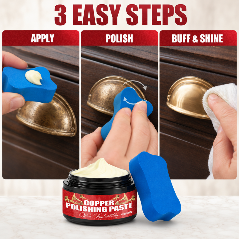 🔥Copper Brass Polish Paste with Sponge