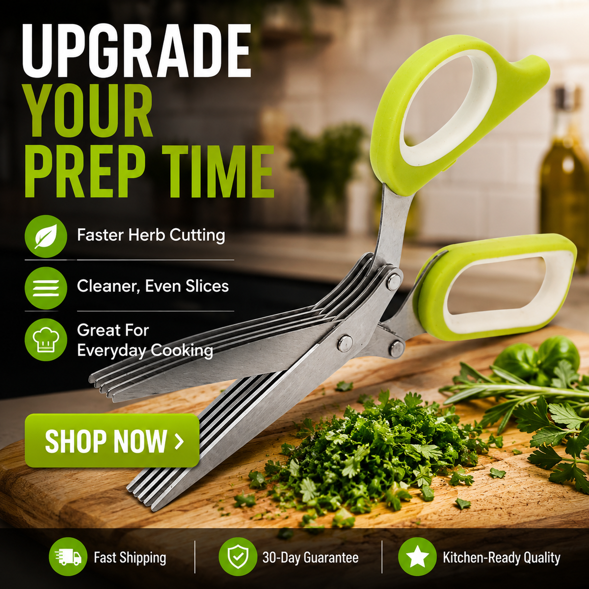 ✂️5-Blade Stainless Steel Herb Scissors with Protective Sheath