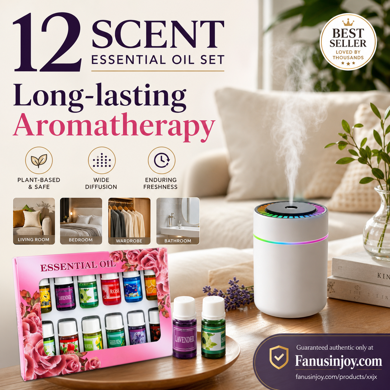 🔥Beperkte tijd 55% korting! 🎁🌺De frisse geur tilt je humeur op! 🌷12-delige set wateroplosbare etherische oliën