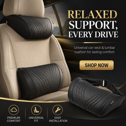 🚗💤 Relieve Driving Fatigue! Universal Memory Foam Car Headrest Neck Pillow, Ergonomic Support Auto Neck Cushion for Long Road Trips