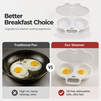 🥚✨BUY 1 GET 1 FREE! Dual Cavity Microwave Egg Poacher – Quick oil‑free cooking, food‑grade PP & versatile. Perfect for busy mornings – healthy breakfast in minutes! ⚡🍳