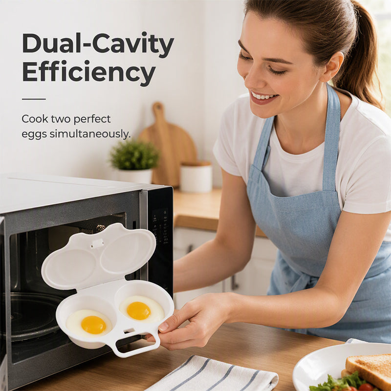 🥚✨BUY 1 GET 1 FREE! Dual Cavity Microwave Egg Poacher – Quick oil‑free cooking, food‑grade PP & versatile. Perfect for busy mornings – healthy breakfast in minutes! ⚡🍳