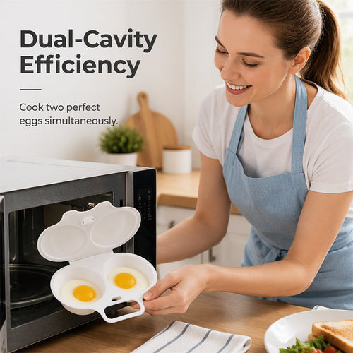 🥚✨BUY 1 GET 1 FREE! Dual Cavity Microwave Egg Poacher – Quick oil‑free cooking, food‑grade PP & versatile. Perfect for busy mornings – healthy breakfast in minutes! ⚡🍳