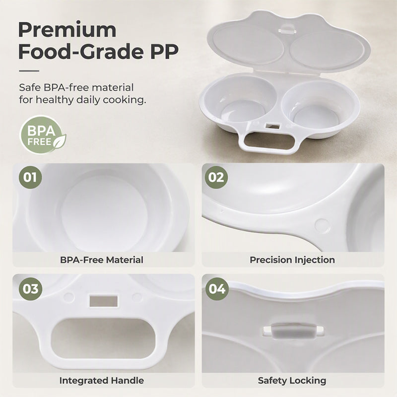 🥚✨BUY 1 GET 1 FREE! Dual Cavity Microwave Egg Poacher – Quick oil‑free cooking, food‑grade PP & versatile. Perfect for busy mornings – healthy breakfast in minutes! ⚡🍳