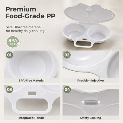 🥚✨BUY 1 GET 1 FREE! Dual Cavity Microwave Egg Poacher – Quick oil‑free cooking, food‑grade PP & versatile. Perfect for busy mornings – healthy breakfast in minutes! ⚡🍳