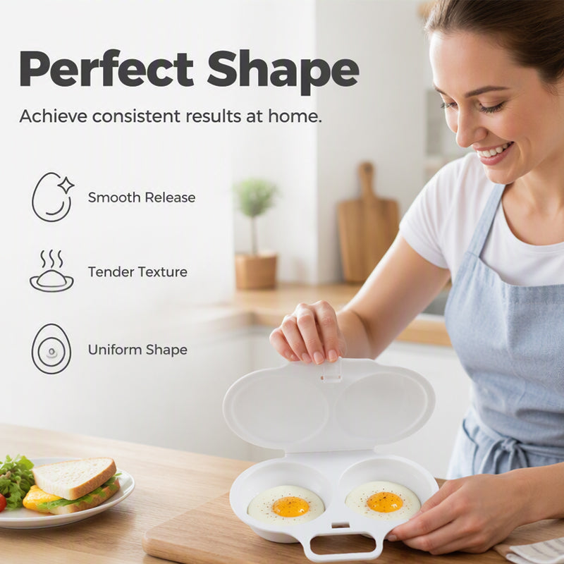 🥚✨BUY 1 GET 1 FREE! Dual Cavity Microwave Egg Poacher – Quick oil‑free cooking, food‑grade PP & versatile. Perfect for busy mornings – healthy breakfast in minutes! ⚡🍳
