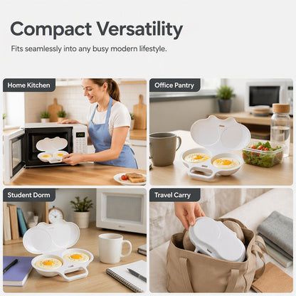 🥚✨BUY 1 GET 1 FREE! Dual Cavity Microwave Egg Poacher – Quick oil‑free cooking, food‑grade PP & versatile. Perfect for busy mornings – healthy breakfast in minutes! ⚡🍳