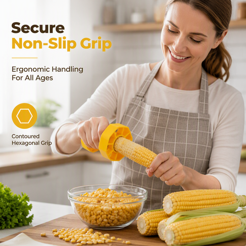 (3Pcs) Corn Stripper – Stainless blade, non-slip grip & mess-free. Strips corn in seconds – grab yours! ✅