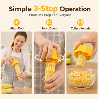 (3Pcs) Corn Stripper – Stainless blade, non-slip grip & mess-free. Strips corn in seconds – grab yours! ✅